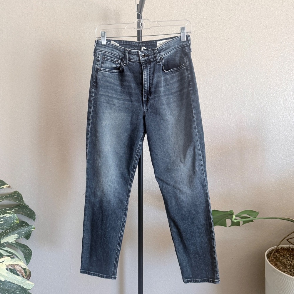 Rag & Bone Nina High Rise Ankle Cigarette Jeans Dark Wash Blue Denim Size 27